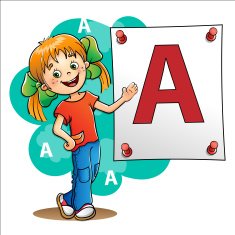 Young Girl with a large letter