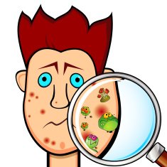 Teenager boy with acne
