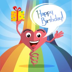 Happy birthday card jumps