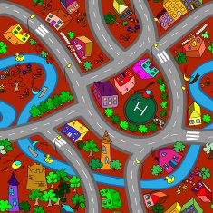 road vector seamless pattern N2