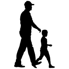 Silhouettes Family on white background Vector illustration N4