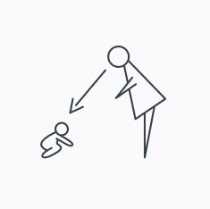 Under nanny supervision icon Babysitting sign