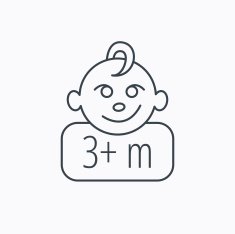 Baby face icon Newborn child sign N3