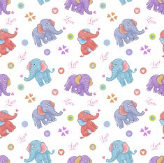 Seamless elephant kids pattern