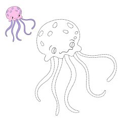 Connect the dots game jellyfish vector