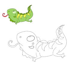 Connect the dots game iguana vector illustration