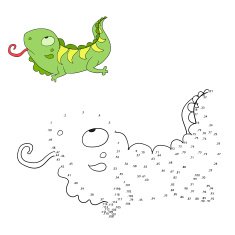 Connect the dots game iguana vector illustration N2