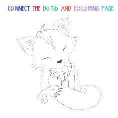 Connect the dots game fox vector illustration N2
