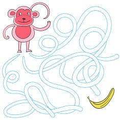 Labyrinth maze find a way monkey