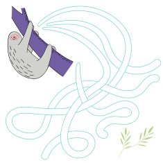 Labyrinth maze find a way sloth