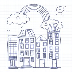Vector illustration with houses N2