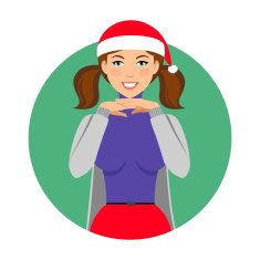 Young woman wearing Santa hat