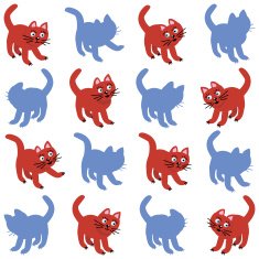 Shadow match visual puzzle and seamless pattern