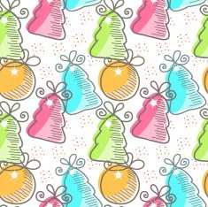 Christmas seamless pattern with decorations N5