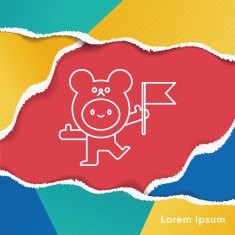bear costume line icon