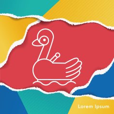 amusement park swan boats line icon N2
