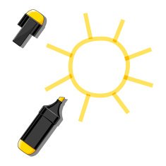 Sun and yellow marker