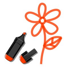 Flower and orange marker