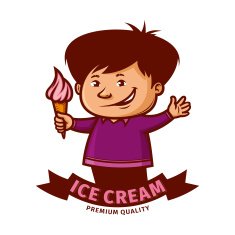 Boy holding ice cream cone