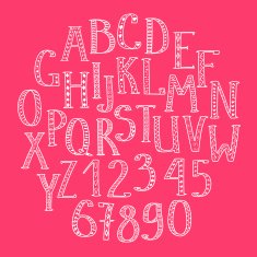Hand drawn doodle alphabet
