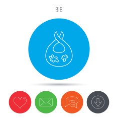 Bib with dirty spots icon Baby clothes sign