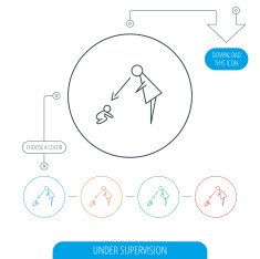 Under nanny supervision icon Babysitting sign N4