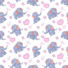 Seamless elephant kids pattern N3