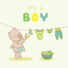 Baby Shower or Arrival Card - with Mommy Bunny N3