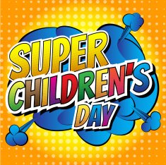 Super Children's Day - Comic book style word