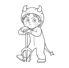Coloring book Halloween character (devil)