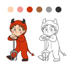 Coloring book Halloween character (devil) N2