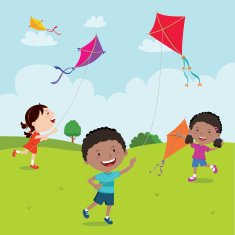 Kids playing kites N2