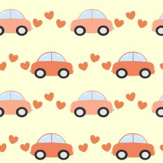 cute cartoon car seamless pattern background illustration