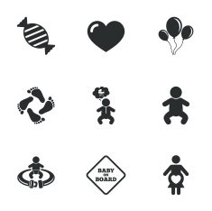 Pregnancy maternity and baby care icons N6