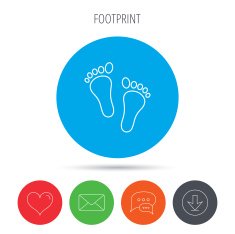 Baby footprints icon Child feet sign