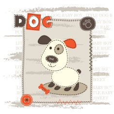 Baby cute background with dog