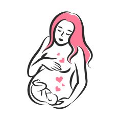 Pregnant woman stylized silhouette on a white background Vector