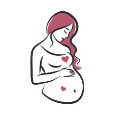 Pregnant woman stylized silhouette mother care icon Vector ill N7