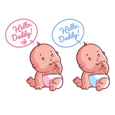 Two cute toddler Card for Dad Hello Daddy!