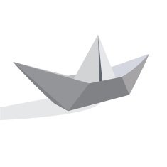 paper ship in flat style for web vector