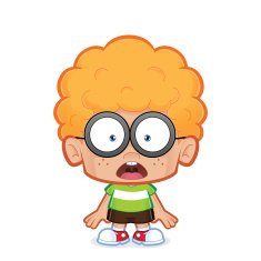 Shocked nerd boy
