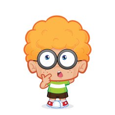 Nerd boy thinking
