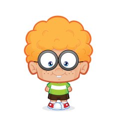 Nerd boy standing