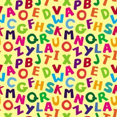 Vector seamless pattern with cartoon letters