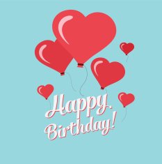 'Happy Birthday' heart balloons