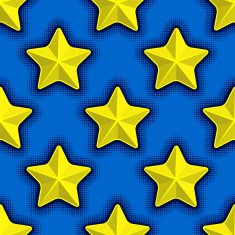 seamless pattern with yellow stars on blue background