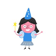 Little girl in a fairy costume vector illustration