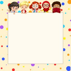 Blank banner with children