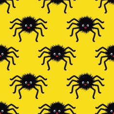 Seamless pattern with black spiders for Halloween