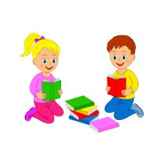 girl and boy read the book